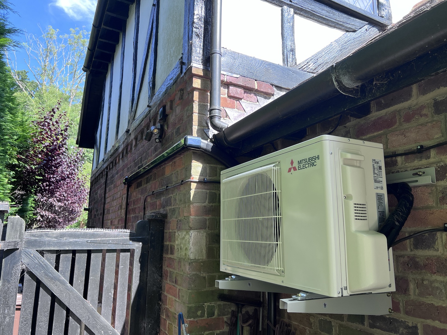 Mitsubishi Electric outdoor air conditioning unit installed by AF Clark Ltd